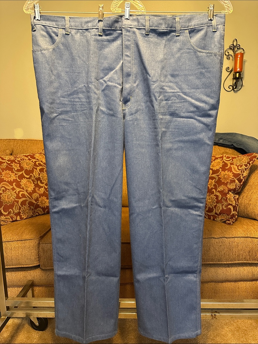 Classic Straight-Leg Blue Pants